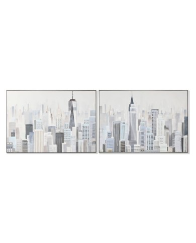 Quadro Home ESPRIT Città Loft 122,3 x 4,5 x 82,3 cm (2 Unità)