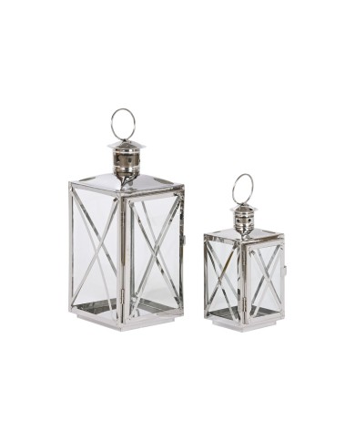 Lanterna Home ESPRIT Argentato Cristallo Acciaio Cromato 16 x 15 x 32 cm (2 Pezzi) Lanterna Home ESPRIT Argentato Cristallo Acciaio Cromato 16 x 15 x 32 cm (2 Pezzi)