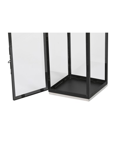 Lanterna Home ESPRIT Nero Argentato Cristallo Acciaio 18 x 18 x 41 cm (2 Pezzi) Lanterna Home ESPRIT Nero Argentato Cristallo Acciaio 18 x 18 x 41 cm (2 Pezzi)