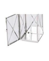 Lanterna Home ESPRIT Argentato Cristallo Acciaio Cromato 16 x 15 x 32 cm (2 Pezzi)