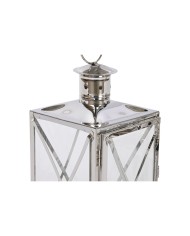Lanterna Home ESPRIT Argentato Cristallo Acciaio Cromato 16 x 15 x 32 cm (2 Pezzi)