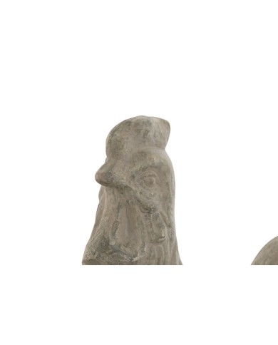 Statua Decorativa Home ESPRIT Grigio Gallina Finitura invecchiata 25 x 16 x 32 cm