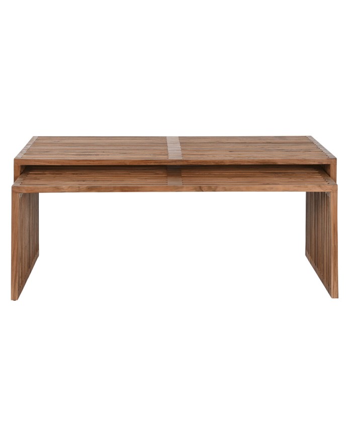 Set di 2 tavoli Home ESPRIT Naturale teak 116 x 60 x 46 cm