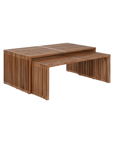 Set di 2 tavoli Home ESPRIT Naturale teak 116 x 60 x 46 cm