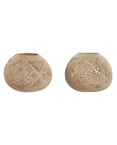 Portacandele Home ESPRIT Fibra di cocco 15 x 15 x 13 cm (2 Unità) Portacandele Home ESPRIT Fibra di cocco 15 x 15 x 13 cm (2 Unità)