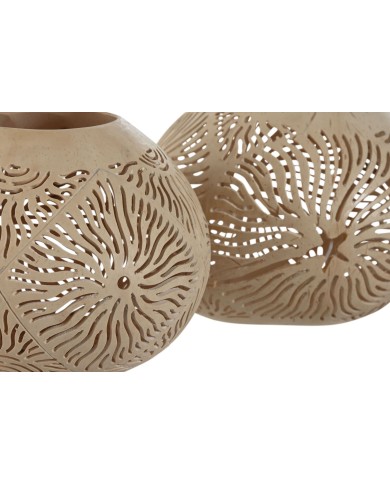 Portacandele Home ESPRIT Fibra di cocco 15 x 15 x 13 cm (2 Unità) Portacandele Home ESPRIT Fibra di cocco 15 x 15 x 13 cm (2 Unità)