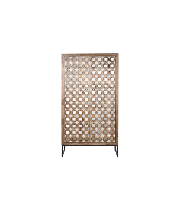 Armadio Home ESPRIT Marrone Nero Argentato 90 x 38 x 170 cm