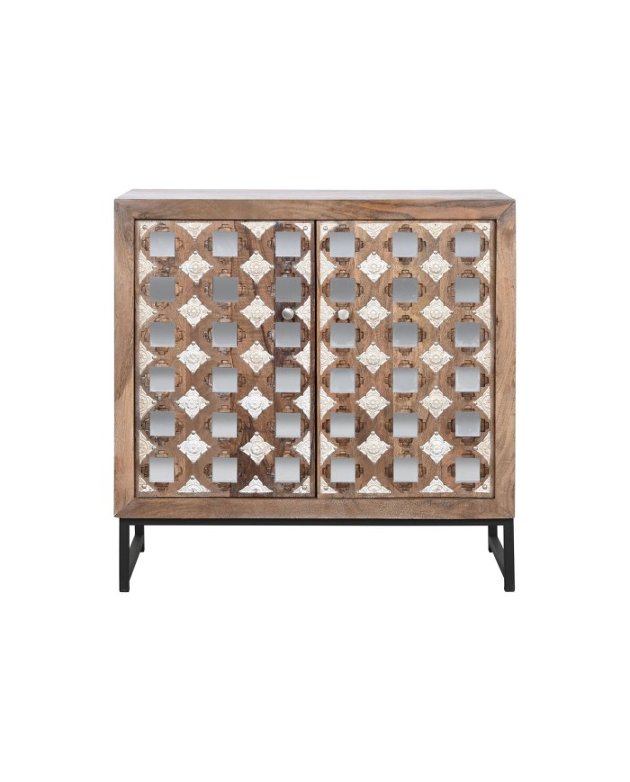 Credenza Home ESPRIT Marrone Nero Argentato 80 x 38 x 80 cm