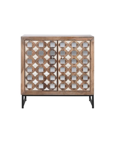 Credenza Home ESPRIT Marrone Nero Argentato 80 x 38 x 80 cm Credenza Home ESPRIT Marrone Nero Argentato 80 x 38 x 80 cm