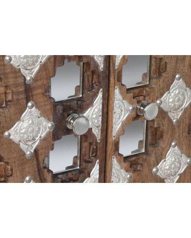 Credenza Home ESPRIT Marrone Nero Argentato 80 x 38 x 80 cm Credenza Home ESPRIT Marrone Nero Argentato 80 x 38 x 80 cm