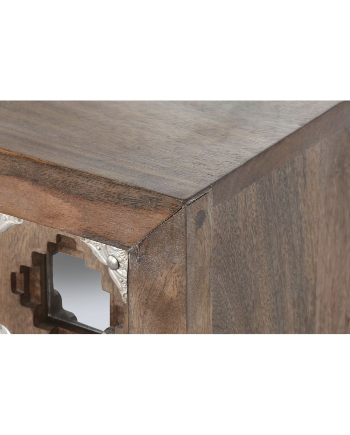 Credenza Home ESPRIT Marrone Nero Argentato 80 x 38 x 80 cm