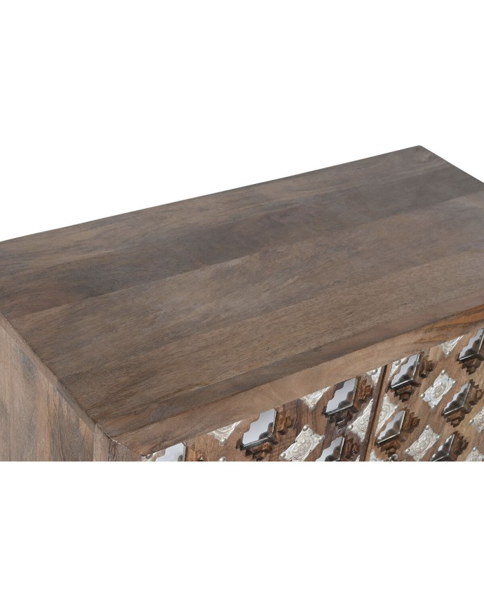 Credenza Home ESPRIT Marrone Nero Argentato 80 x 38 x 80 cm