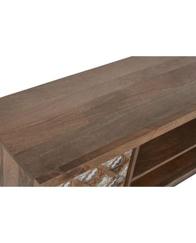 Mobile TV Home ESPRIT Marrone Nero Argentato Legno di mango Specchio 130 x 40 x 55,5 cm Mobile TV Home ESPRIT Marrone Nero Argentato Legno di mango Specchio 130 x 40 x 55,5 cm