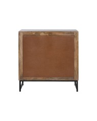 Cassettiera Home ESPRIT Marrone Nero Argentato Legno di mango Specchio Indiano 80 x 38 x 80 cm