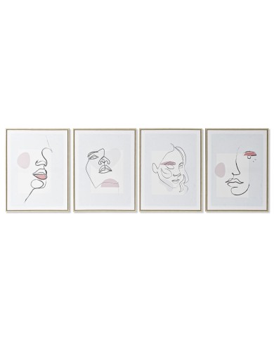 Quadro DKD Home Decor Viso Scandinavo 45 x 2,5 x 60 cm (4 Unità)