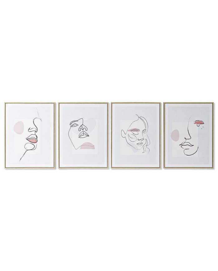 Quadro DKD Home Decor Viso Scandinavo 45 x 2,5 x 60 cm (4 Unità)