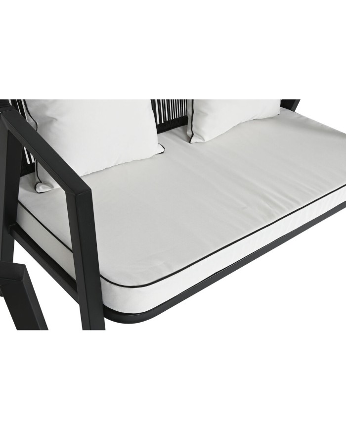 Mobili da giardino Home ESPRIT Bianco Nero 123 x 66 x 72 cm 123 x 66 x 74 cm (4 Pezzi)