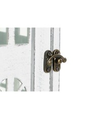 Lanterna DKD Home Decor Finitura invecchiata Bianco Grigio Legno Cristallo 19 x 19 x 42 cm