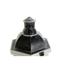 Lanterna DKD Home Decor Finitura invecchiata Bianco Grigio scuro Legno Cristallo 19 x 17 x 39 cm