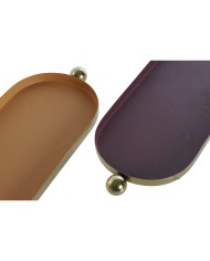 Centrotavola DKD Home Decor Arancio Dorato Città 35 x 13 x 3 cm (2 Unità)