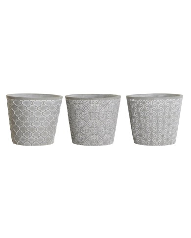 Vaso DKD Home Decor Grigio Cemento 17 x 17 x 14,5 cm (3 Unità) Vaso DKD Home Decor Grigio Cemento 17 x 17 x 14,5 cm (3 Unità)