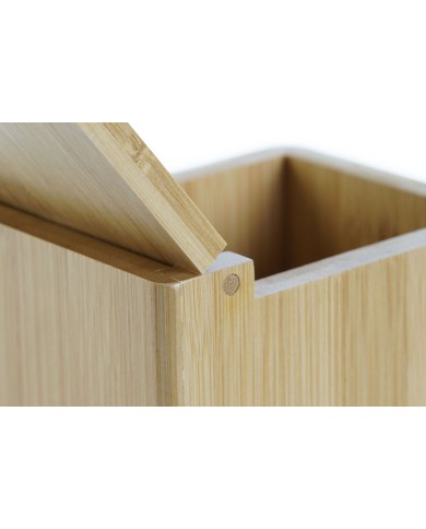 Portasale con Coperchio DKD Home Decor Naturale Bambù 10 x 13 x 10 cm