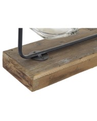 Vaso DKD Home Decor Nero Naturale Metallo Cristallo Legno di paulownia 49 x 11 x 27 cm (3 Pezzi) Vaso DKD Home Decor Nero Naturale Metallo Cristallo Legno di paulownia 49 x 11 x 27 cm (3 Pezzi)