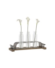 Vaso DKD Home Decor Marrone Nero Metallo Cristallo 45 x 11 x 22 cm (3 Pezzi) Vaso DKD Home Decor Marrone Nero Metallo Cristallo 45 x 11 x 22 cm (3 Pezzi)