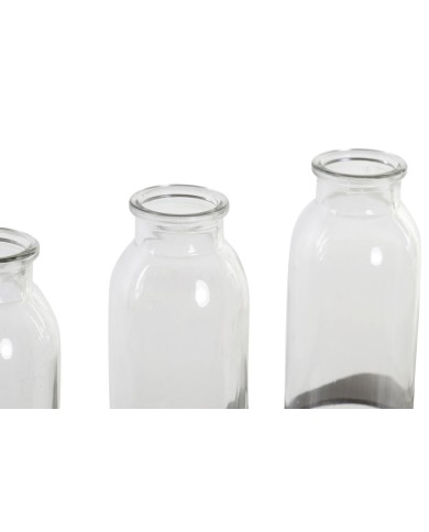 Vaso DKD Home Decor Marrone Nero Metallo Cristallo 45 x 11 x 22 cm (3 Pezzi) Vaso DKD Home Decor Marrone Nero Metallo Cristallo 45 x 11 x 22 cm (3 Pezzi)