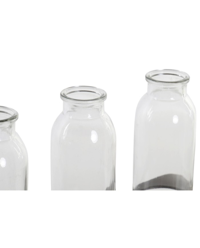 Vaso DKD Home Decor Marrone Nero Metallo Cristallo 45 x 11 x 22 cm (3 Pezzi) Vaso DKD Home Decor Marrone Nero Metallo Cristallo 45 x 11 x 22 cm (3 Pezzi)