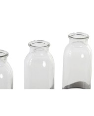 Vaso DKD Home Decor Marrone Nero Metallo Cristallo 45 x 11 x 22 cm (3 Pezzi) Vaso DKD Home Decor Marrone Nero Metallo Cristallo 45 x 11 x 22 cm (3 Pezzi)