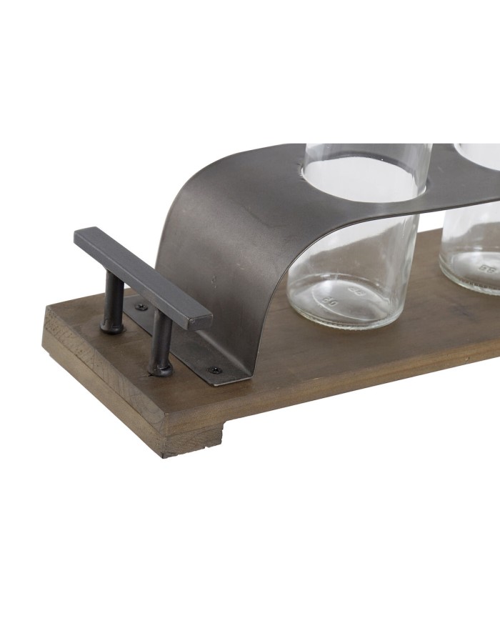 Vaso DKD Home Decor Marrone Nero Metallo Cristallo 45 x 11 x 22 cm (3 Pezzi) Vaso DKD Home Decor Marrone Nero Metallo Cristallo 45 x 11 x 22 cm (3 Pezzi)