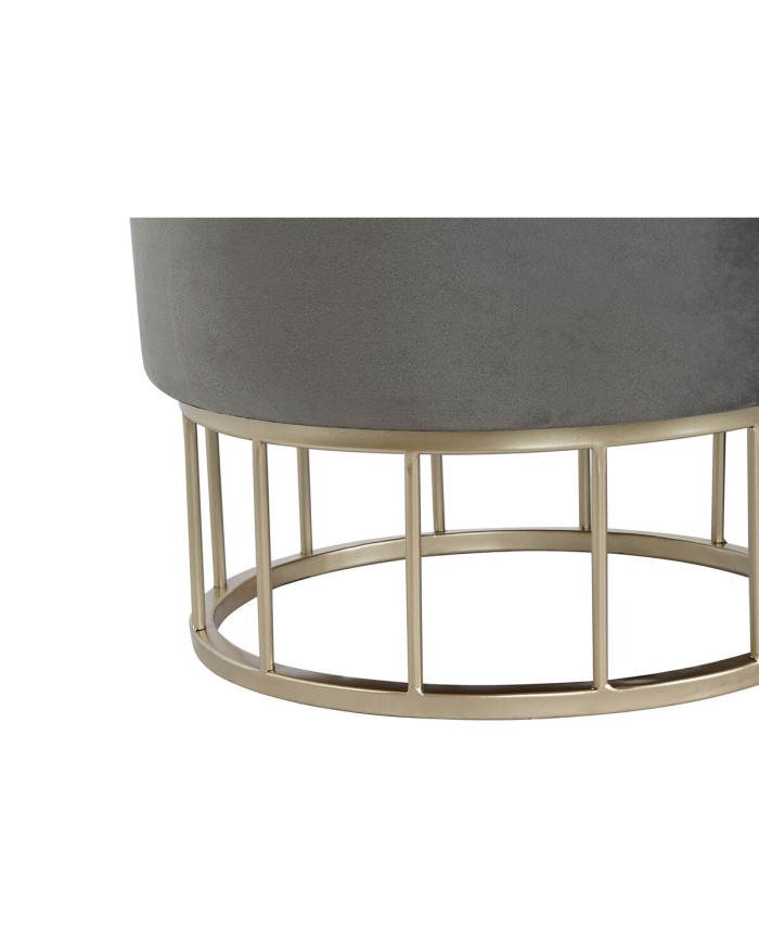 Poggiapiedi DKD Home Decor Dorato Grigio scuro Poliestere Metallo 38 x 38 x 41 cm Poggiapiedi DKD Home Decor Dorato Grigio scuro Poliestere Metallo 38 x 38 x 41 cm