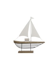 Statua Decorativa Home ESPRIT Bianco Naturale Pesce Finitura invecchiata (2 Unità)