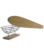Statua Decorativa Home ESPRIT Bianco Naturale Barca a vela Marinaio Finitura invecchiata 54 x 15 x 61,5 cm