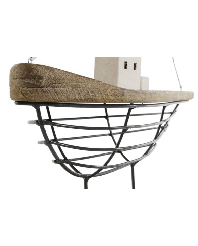 Statua Decorativa Home ESPRIT Bianco Naturale Barca a vela Marinaio Finitura invecchiata 54 x 15 x 61,5 cm