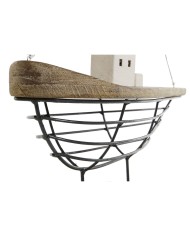 Statua Decorativa Home ESPRIT Bianco Naturale Barca a vela Marinaio Finitura invecchiata 54 x 15 x 61,5 cm