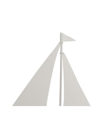 Statua Decorativa Home ESPRIT Bianco Naturale Barca a vela Marinaio Finitura invecchiata 54 x 15 x 61,5 cm