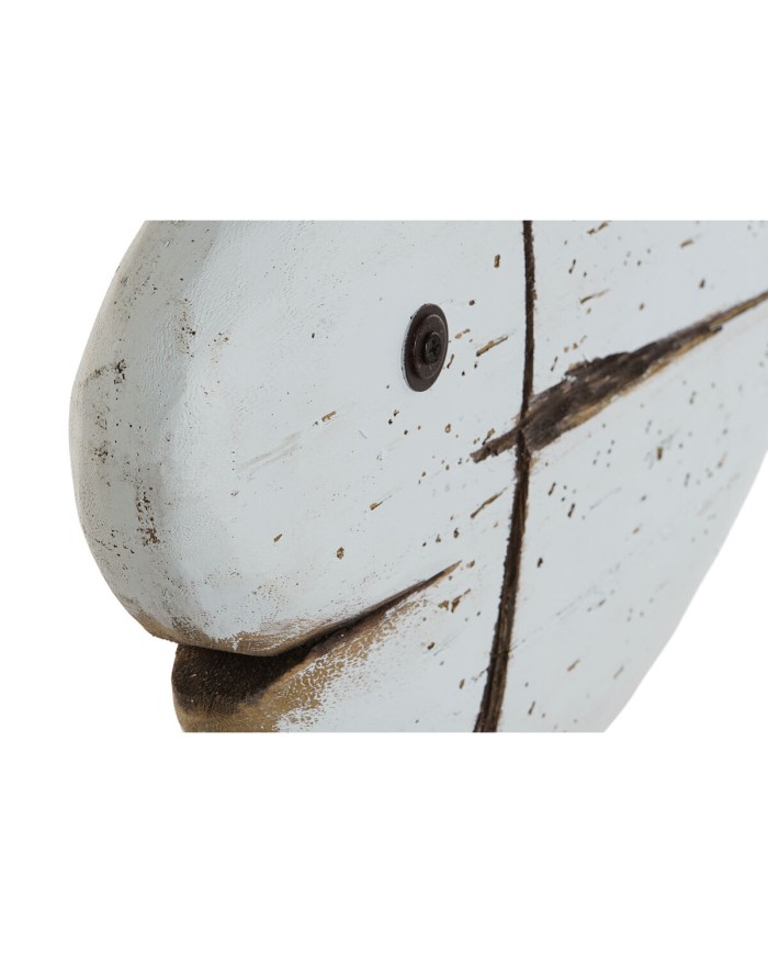 Statua Decorativa Home ESPRIT Bianco Naturale Pesce Finitura invecchiata (2 Unità)