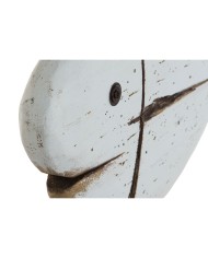 Statua Decorativa Home ESPRIT Bianco Naturale Pesce Finitura invecchiata (2 Unità)
