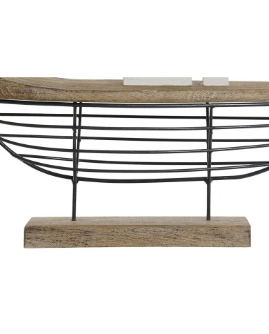 Statua Decorativa Home ESPRIT Bianco Naturale Barca a vela Marinaio Finitura invecchiata 54 x 15 x 61,5 cm
