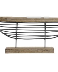 Statua Decorativa Home ESPRIT Bianco Naturale Barca a vela Marinaio Finitura invecchiata 54 x 15 x 61,5 cm