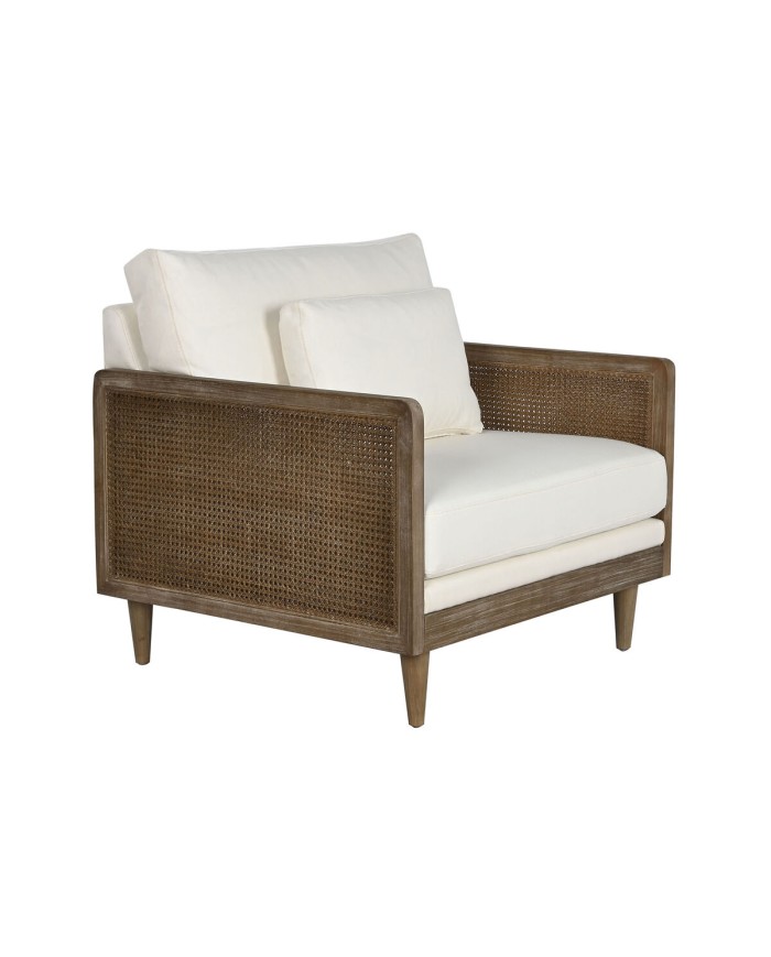 Poltrona Home ESPRIT Bianco Naturale 93 x 86 x 88 cm