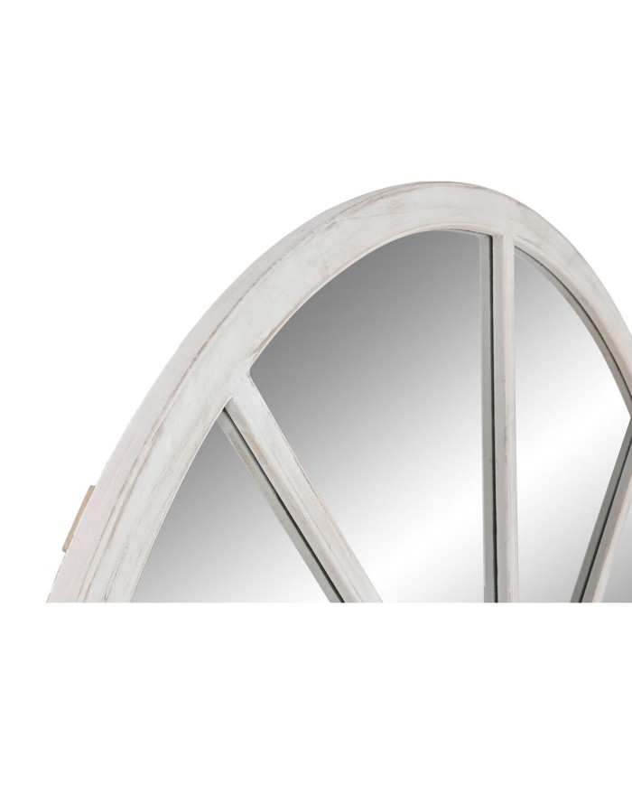 Specchio da parete Home ESPRIT Bianco Abete Specchio Neoclassico Finestra 150 x 3,5 x 186 cm