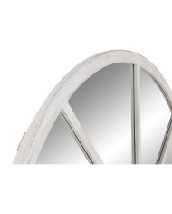 Specchio da parete Home ESPRIT Bianco Abete Specchio Neoclassico Finestra 150 x 3,5 x 186 cm