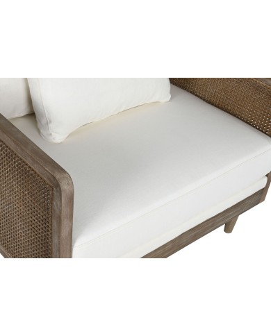 Poltrona Home ESPRIT Bianco Naturale 93 x 86 x 88 cm
