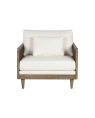 Poltrona Home ESPRIT Bianco Naturale 93 x 86 x 88 cm