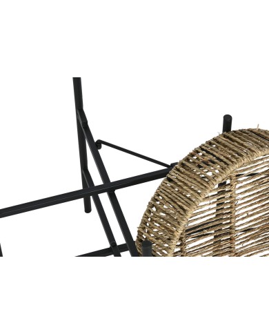 Set di 2 tavoli Home ESPRIT Nero Naturale Metallo 49 x 49 x 44 cm