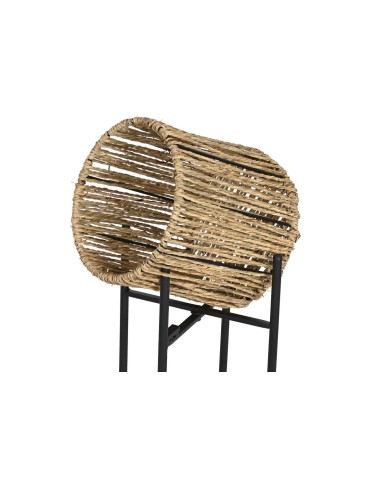 Set di vasi da fiori Home ESPRIT Nero Metallo Fibra 23 x 23 x 76,5 cm Set di vasi da fiori Home ESPRIT Nero Metallo Fibra 23 x 23 x 76,5 cm