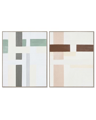 Quadro Home ESPRIT Astratto Città 82,2 x 4,5 x 102 cm (2 Unità)